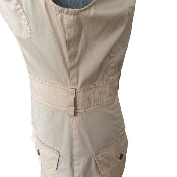 Marciano Beige Sleeveless Button-Up Utility Dress With Pockets Size S - Picture 5 of 7